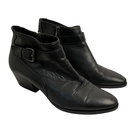 AquataliaBlack Leather Buckle Ankle Boots